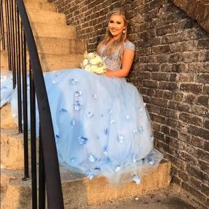 Light Blue Morilee Two Piece Prom Dress SOLD